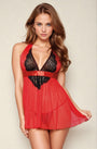 Two Tone Halter Lingerie Babydoll
