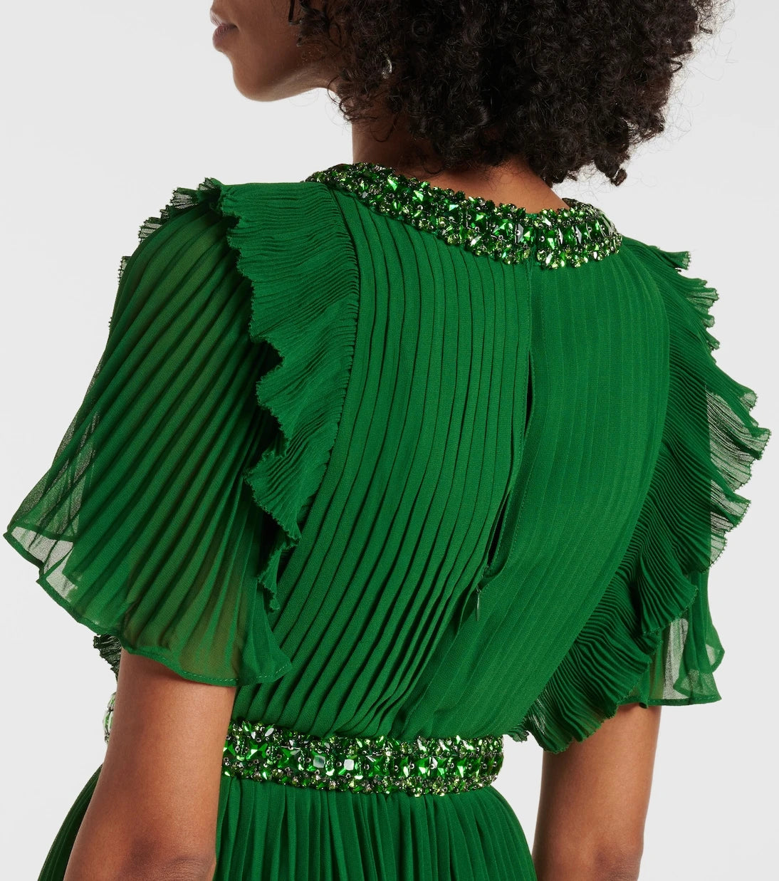 Self-Portrait - Crystal-embellished ruffled gown