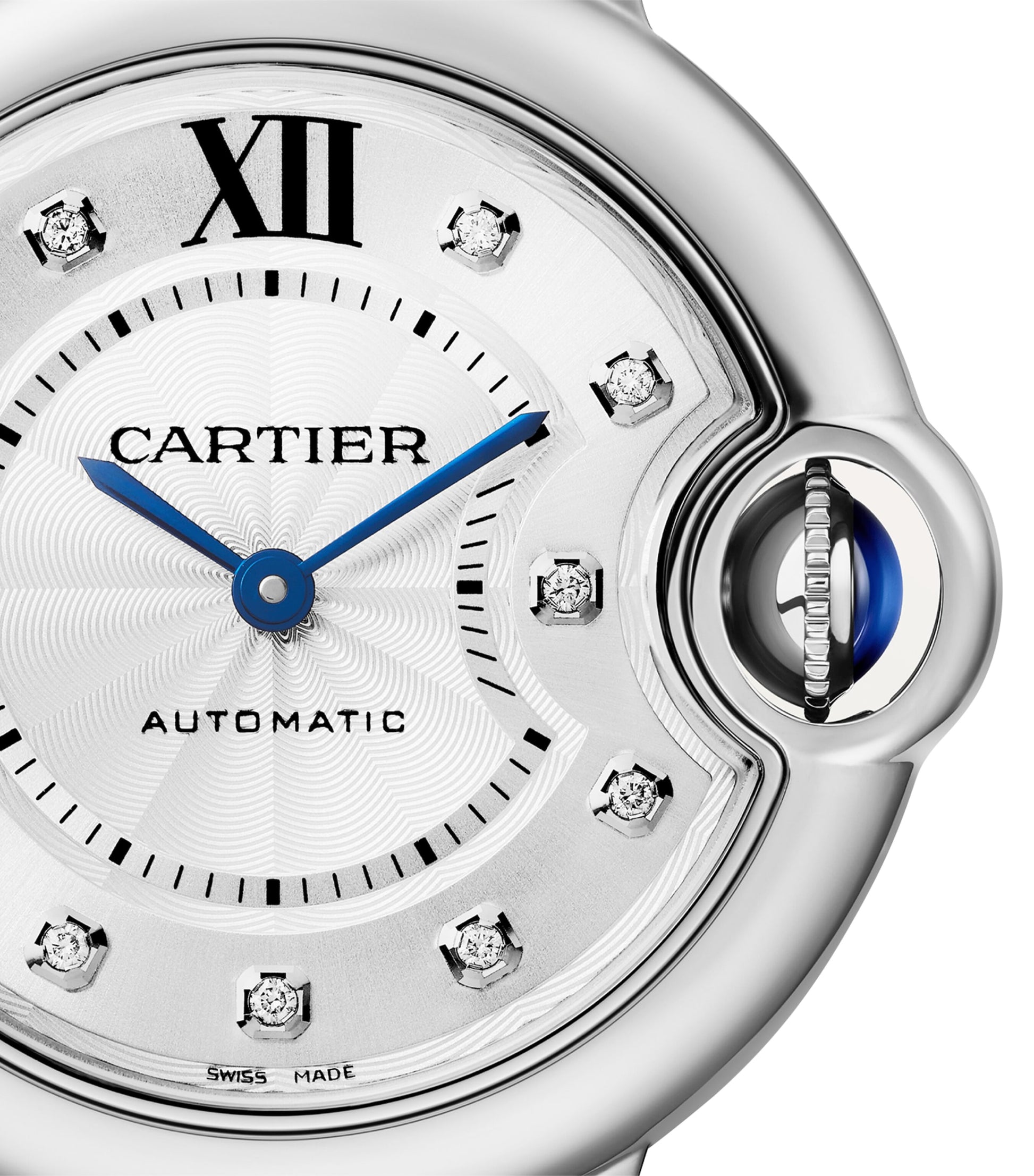 Stainless Steel and Diamond Ballon Bleu de Cartier Watch 33mm