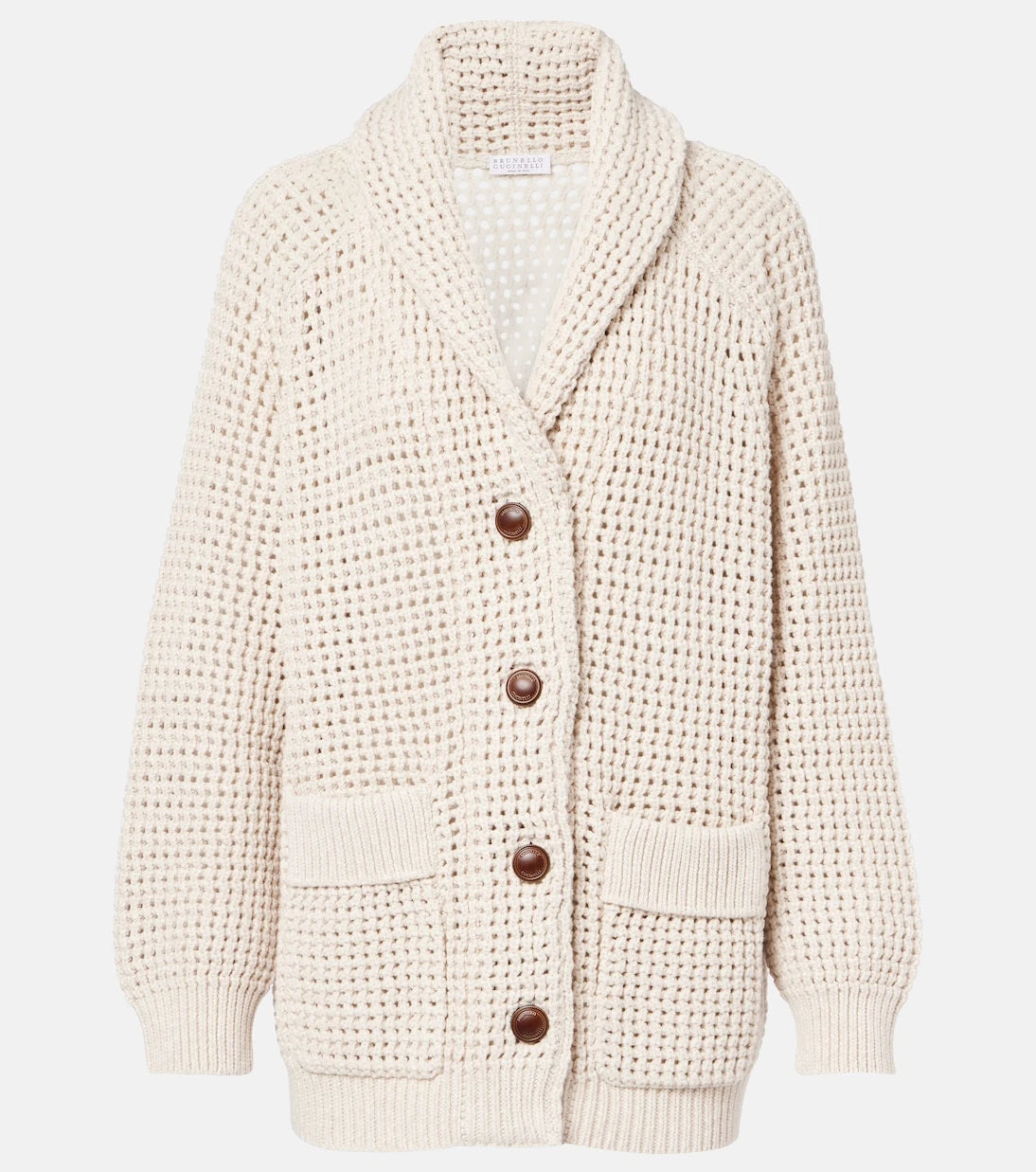 Brunello Cucinelli - Open-knit cotton-blend cardigan