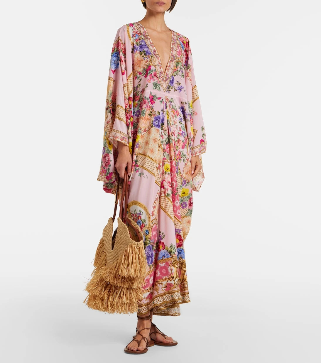 Camilla - Çiçekli ipek kaftan