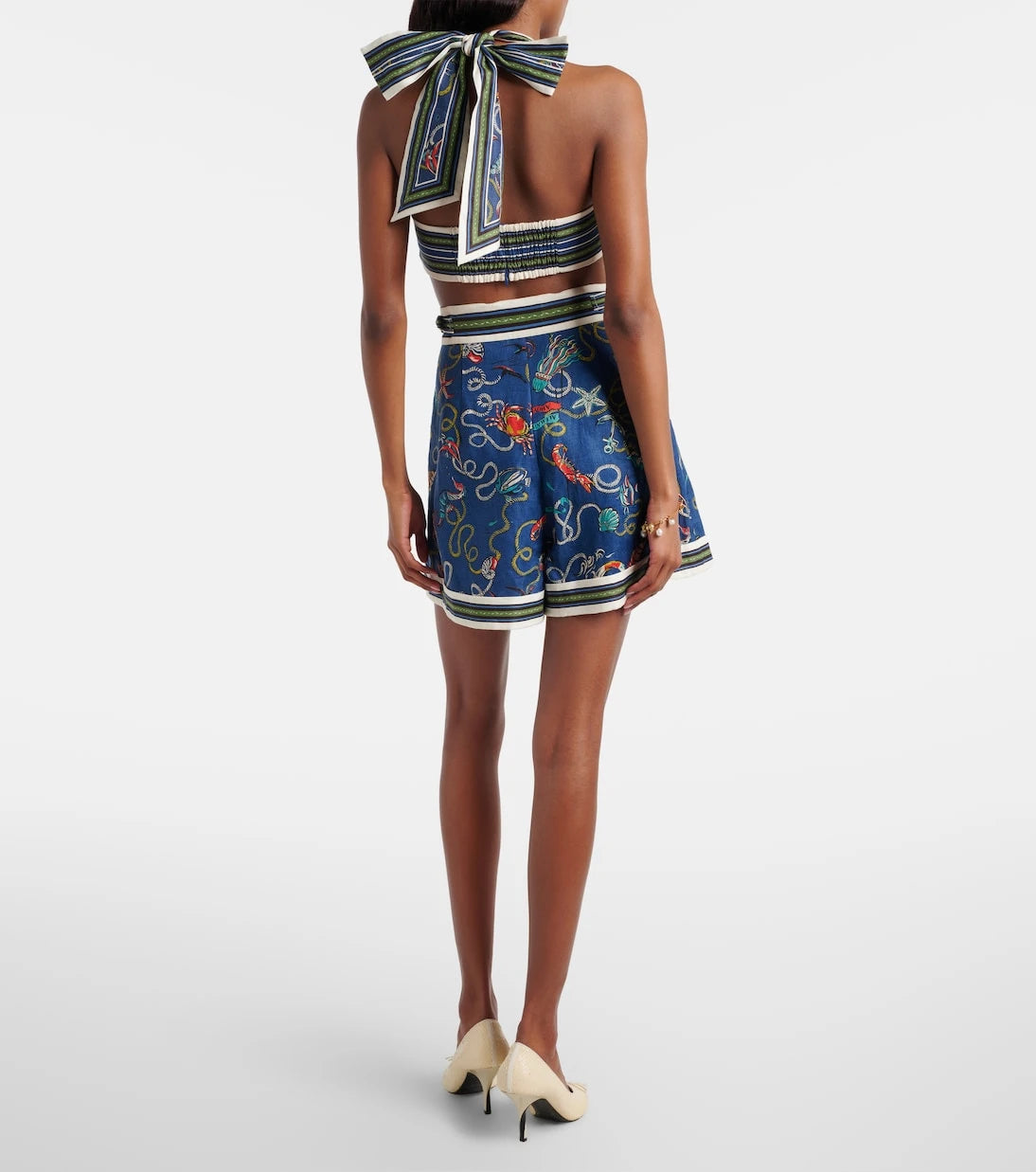 Alémais - Cove printed linen shorts