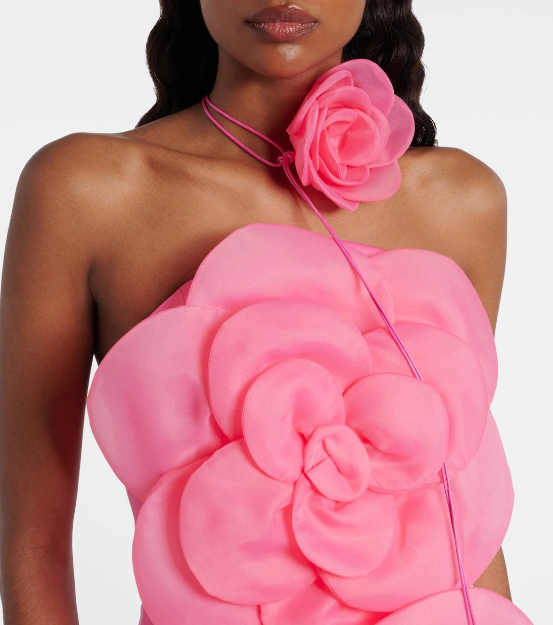 Leo Lin - Floret floral-appliqué bustier dress