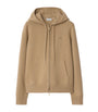 Beige Cashmere-Blend Zip-Up Hoodie