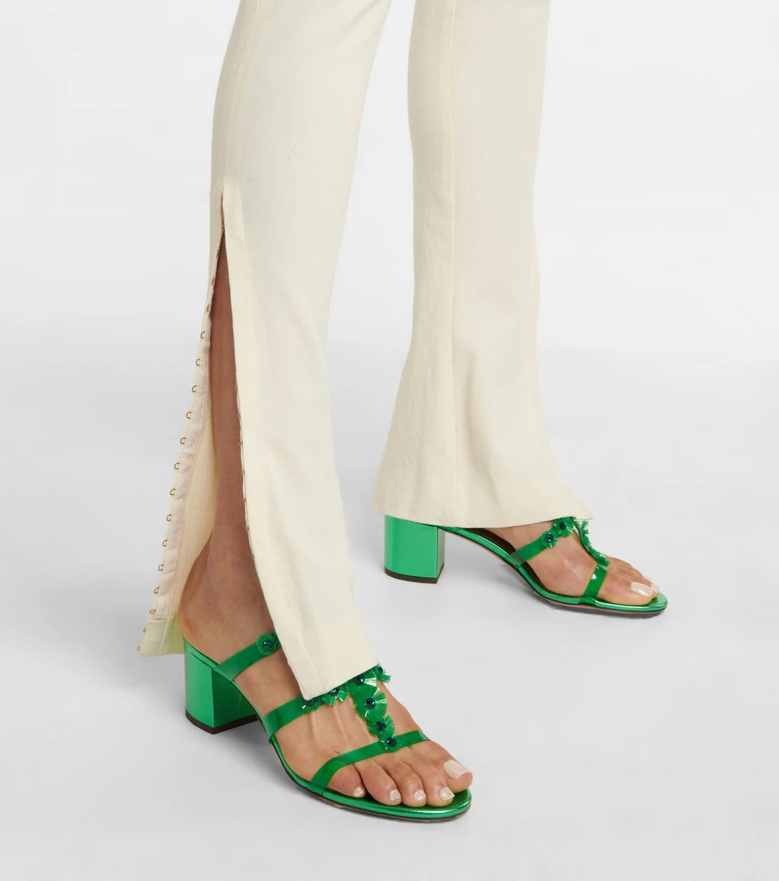 Aquazzura - Meteorite embellished PVC mules
