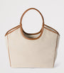 Neutral Large Canvas-Leather Ivy Tote Bag