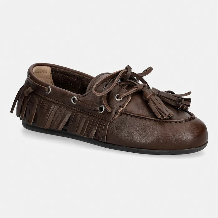 Posa Kadın Süet Mokasen Boat Loafer Native Tassel