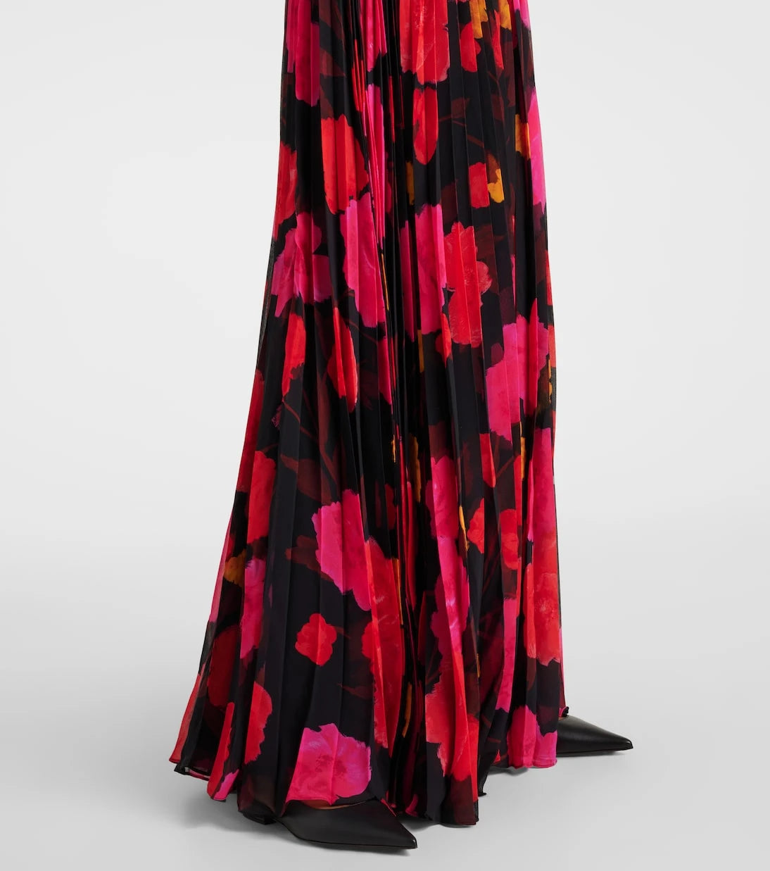 Erdem - Floral pleated voile gown