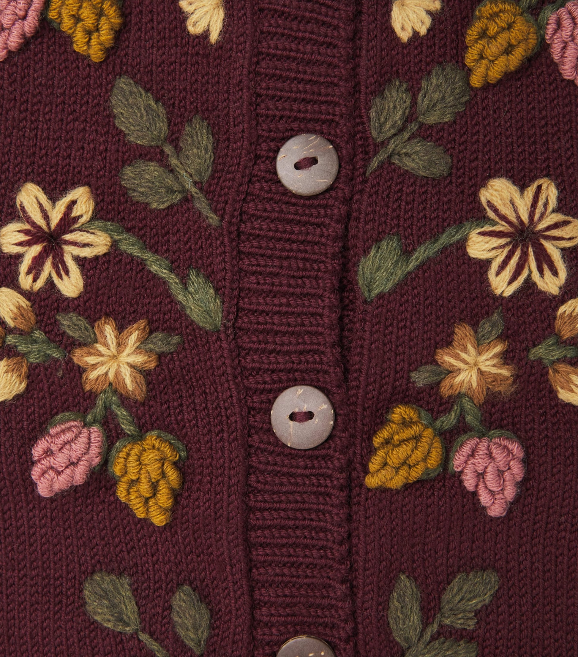 Shirley Bredal Merino Wool Blackberries Cardigan (3 Months-4 Years)