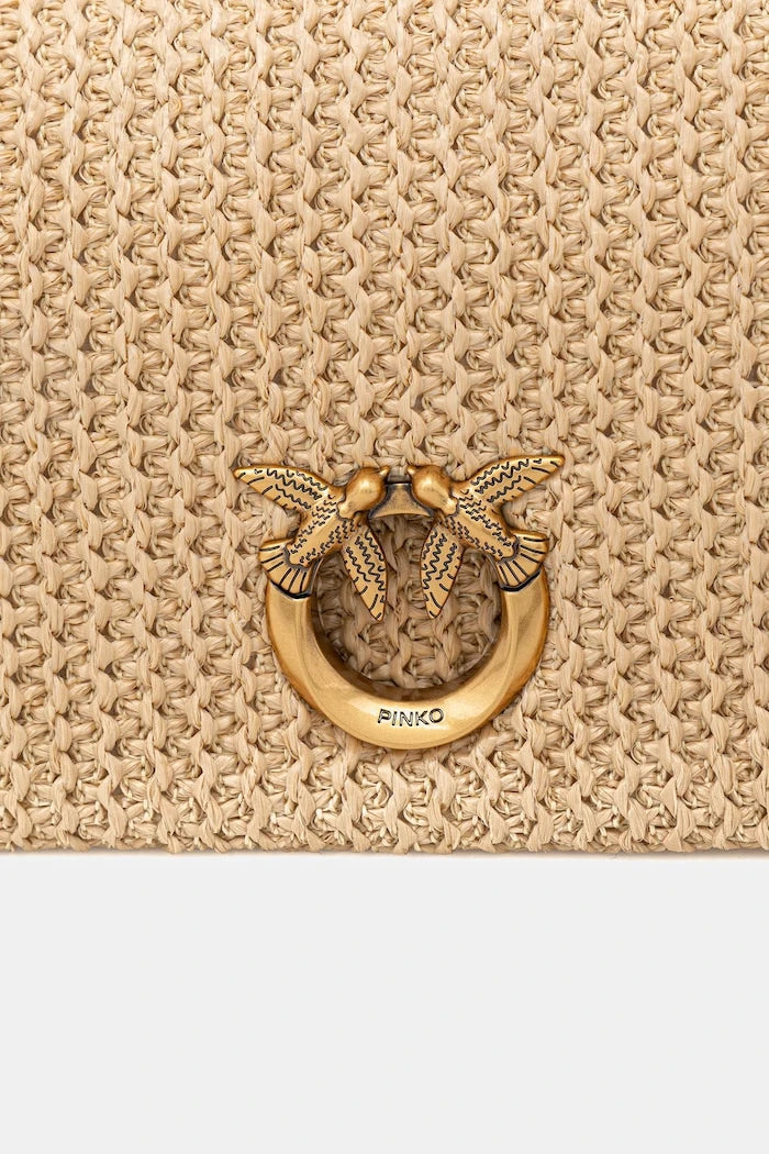 Örgü kumaşlı Pinko kadın clutch