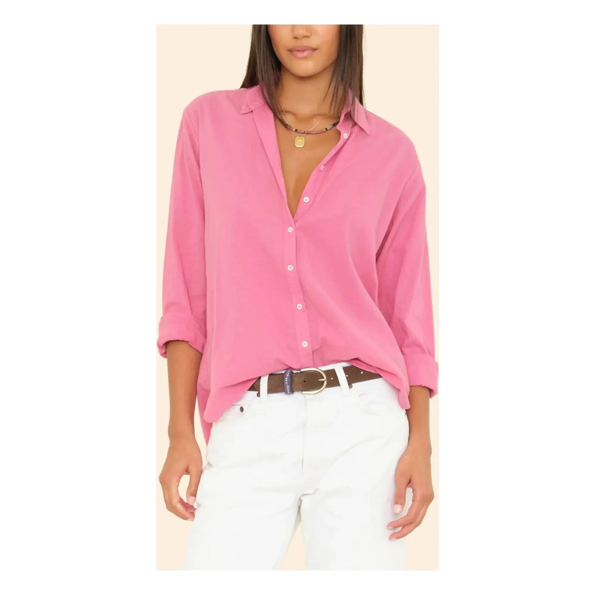 Xirena - Beau Popeline de Coton shirt | Framboise