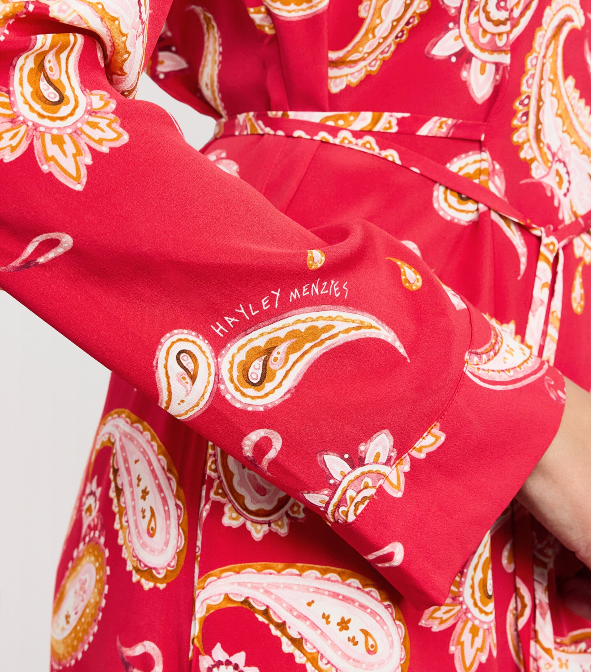 Hayley Menzies Red Silk Jimi Maxi Dress