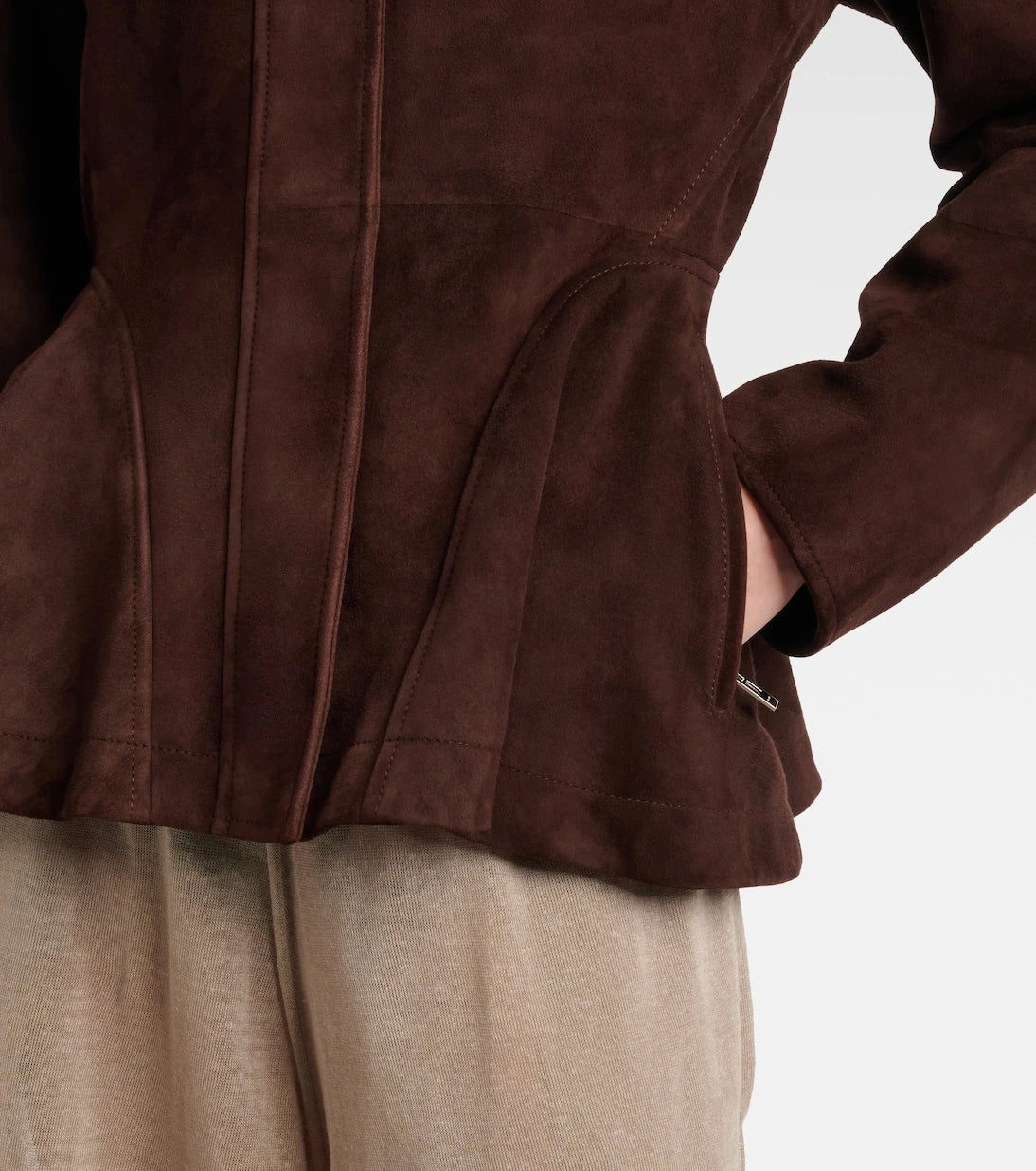 Alaïa - Peplum suede jacket