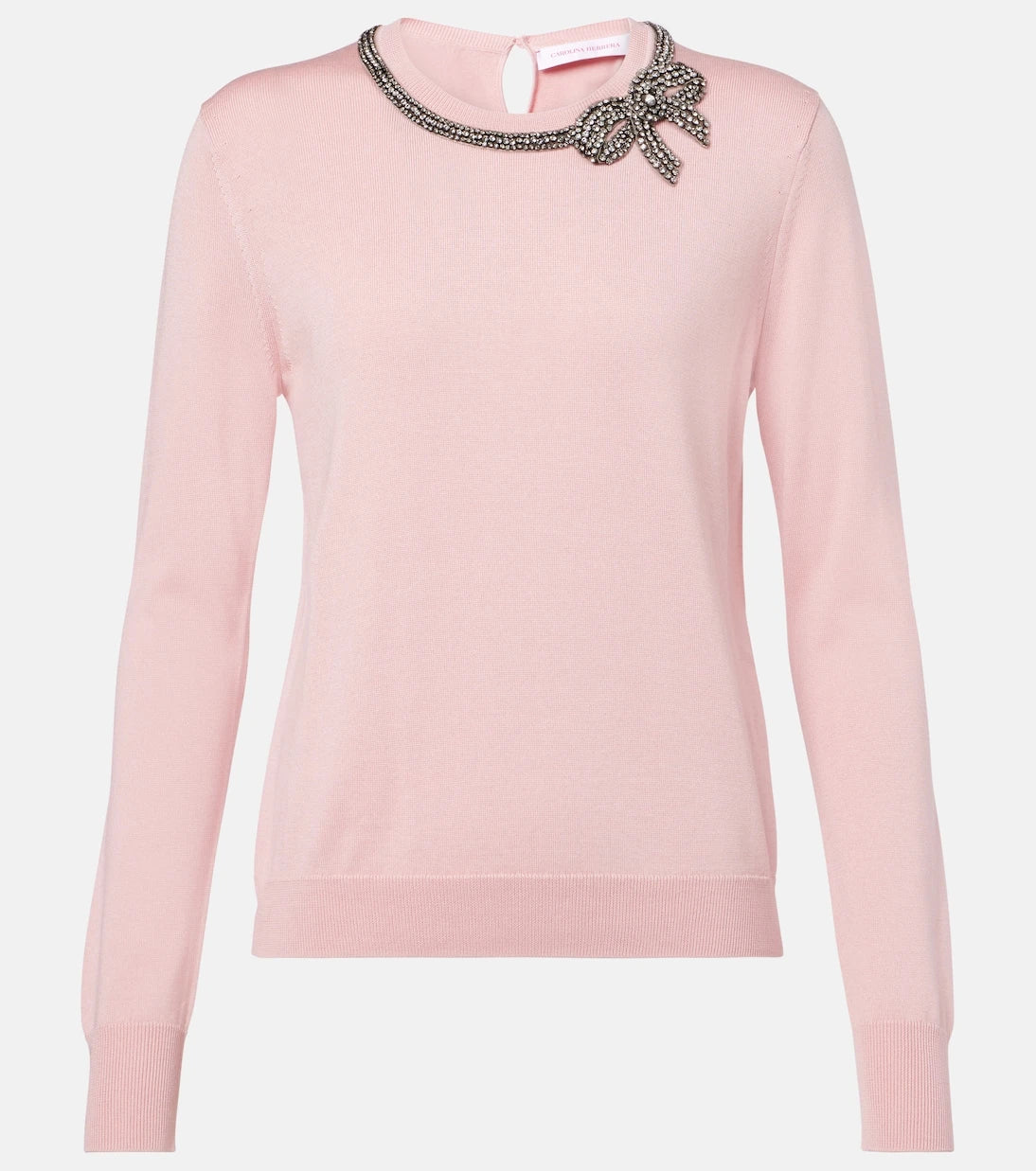 Carolina Herrera - Embellished silk and cotton sweater