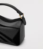 Small Leather Stripe Puzzle Edge Top-Handle Bag