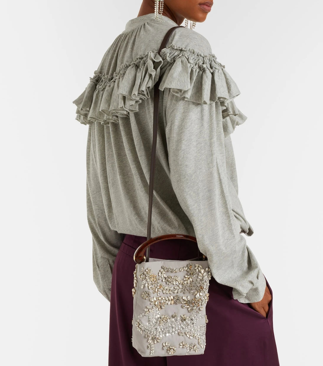 Dries Van Noten - Micro embellished top-handle bag