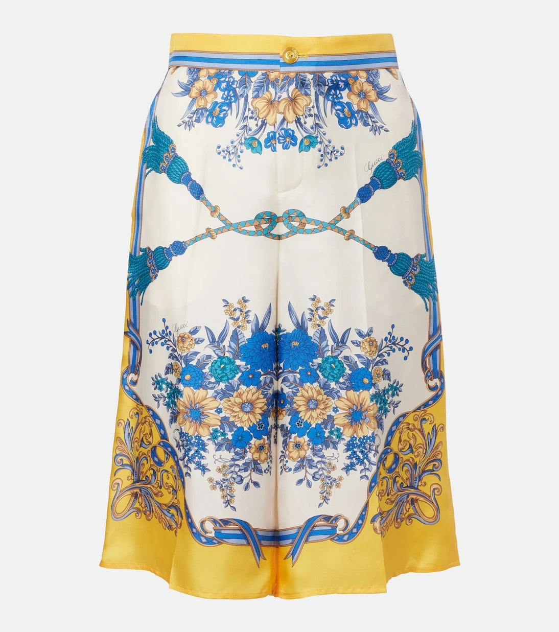 Gucci - Floral silk twill Bermuda shorts