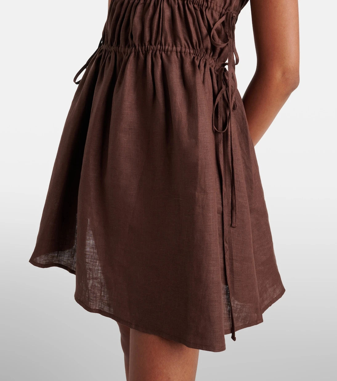 Asceno - Gathered linen minidress