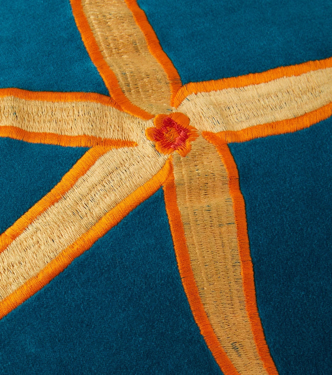 Les-Ottomans - Starfish embroidered cushion