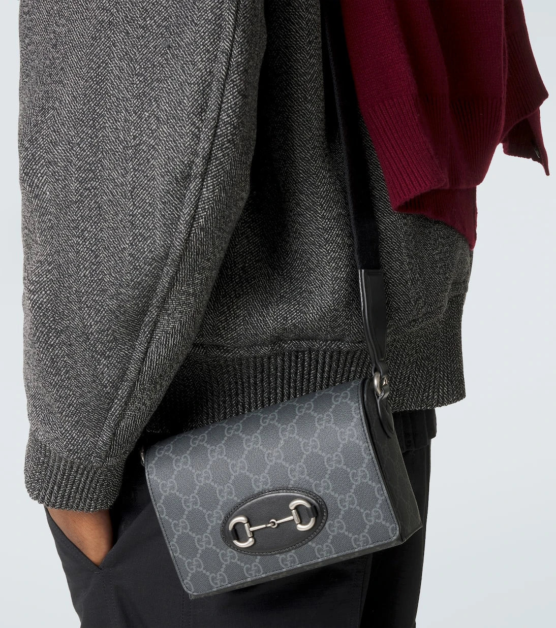 Gucci - GG Supreme leather-trimmed canvas crossbody bag
