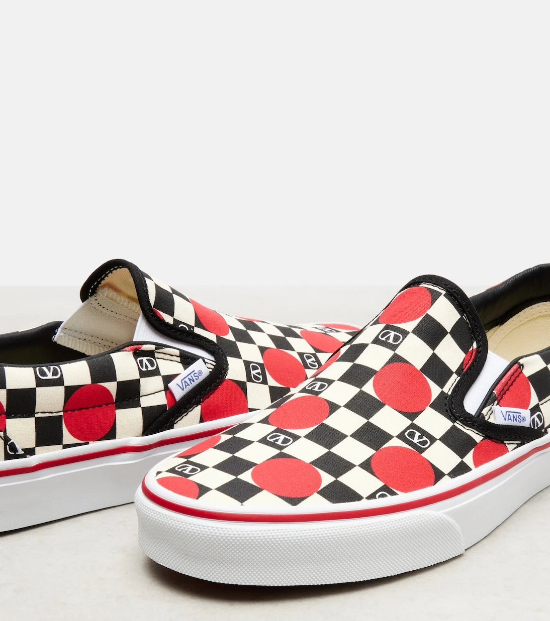 Valentino Garavani - x Vans VLogo checked canvas slip-on sneakers