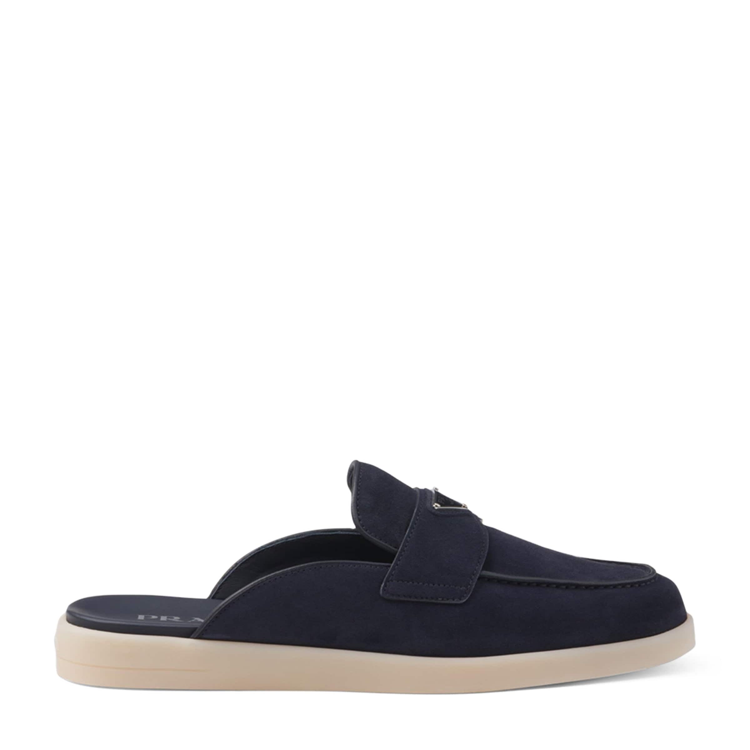 Prada Suede Triangle Mules