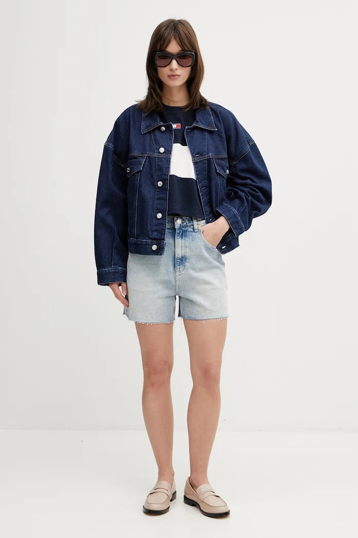 Tommy Jeans къс панталон дамски от деним