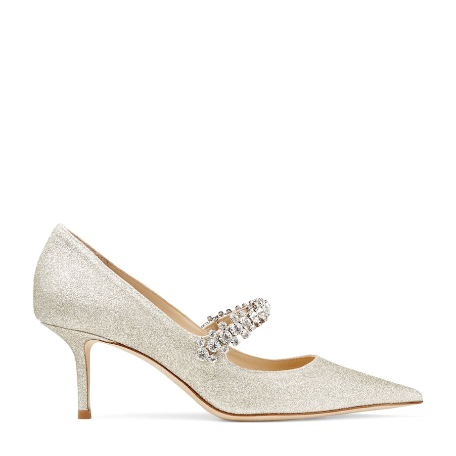 Jimmy Choo Silver Bing 65 Glitter Pumps