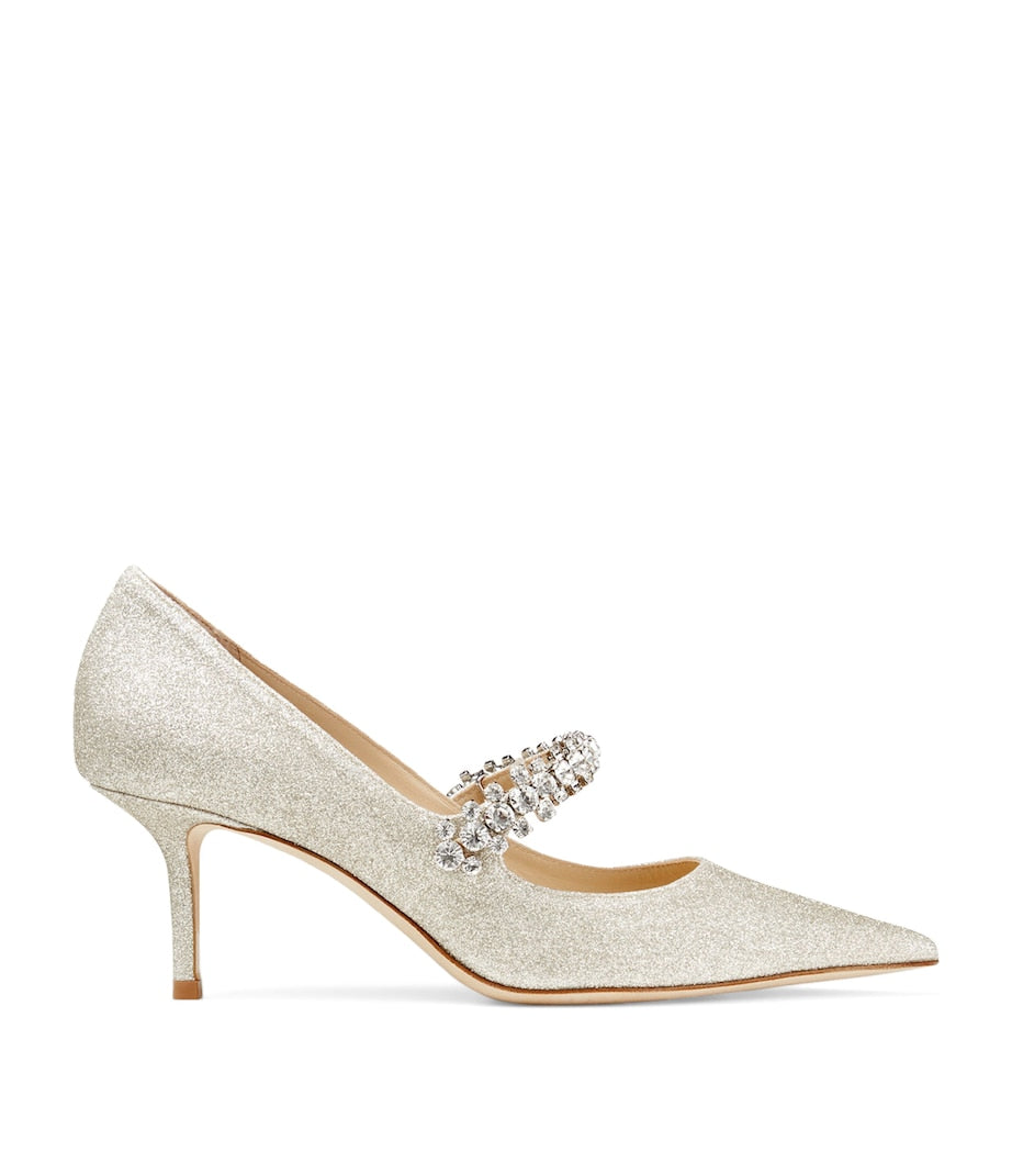 Jimmy Choo Silver Bing 65 Glitter Pumps