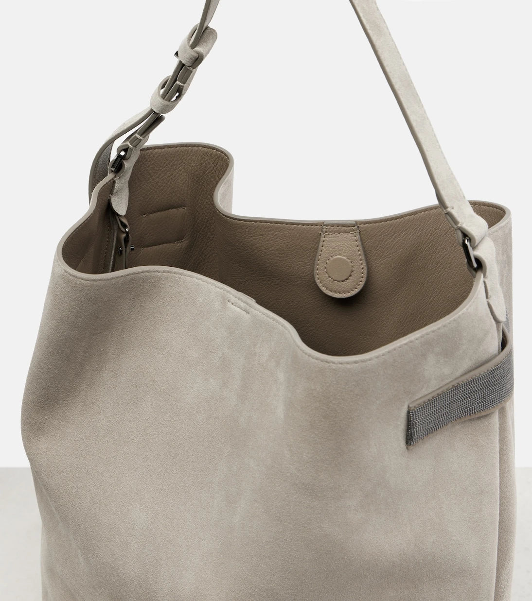 Brunello Cucinelli - Essence Monili Large suede tote bag