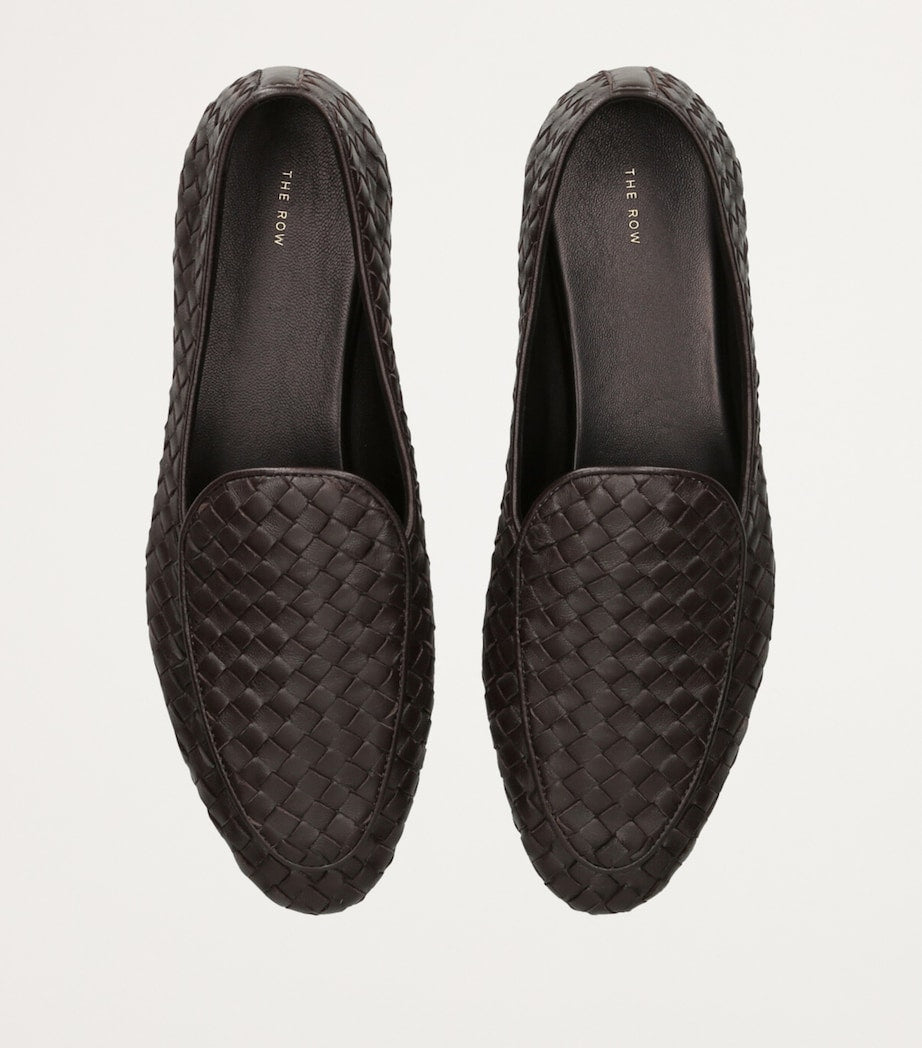Brown Hereditas Woven Flat Loafers
