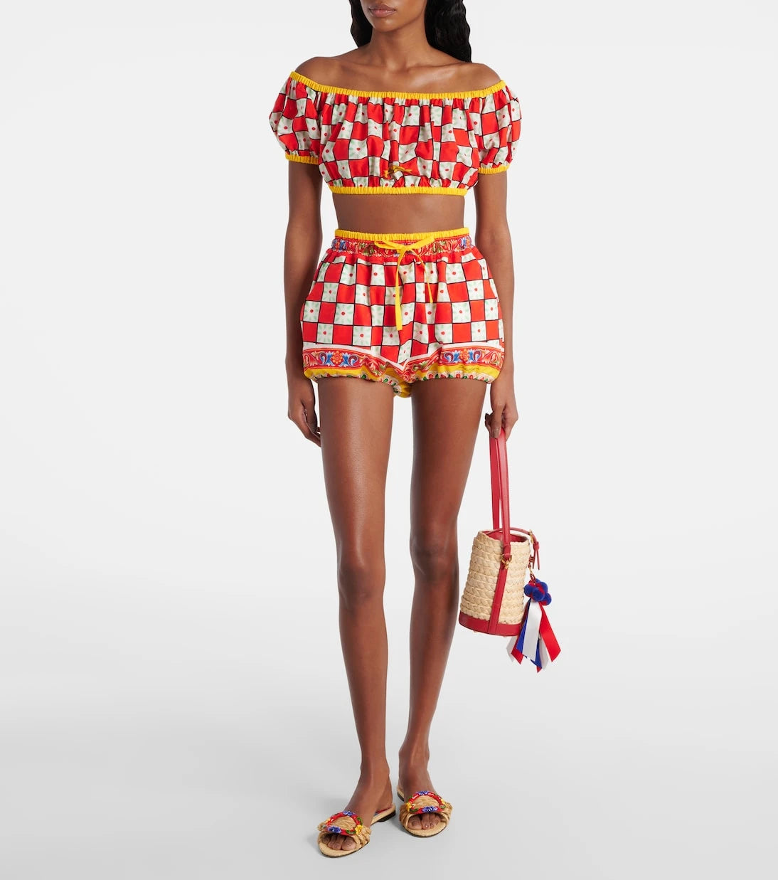 Dolce&Gabbana - Patterned cotton crop top