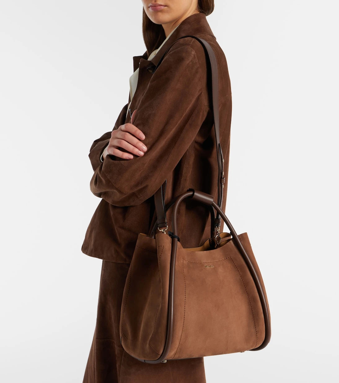 Max Mara - Marine Small suede tote bag