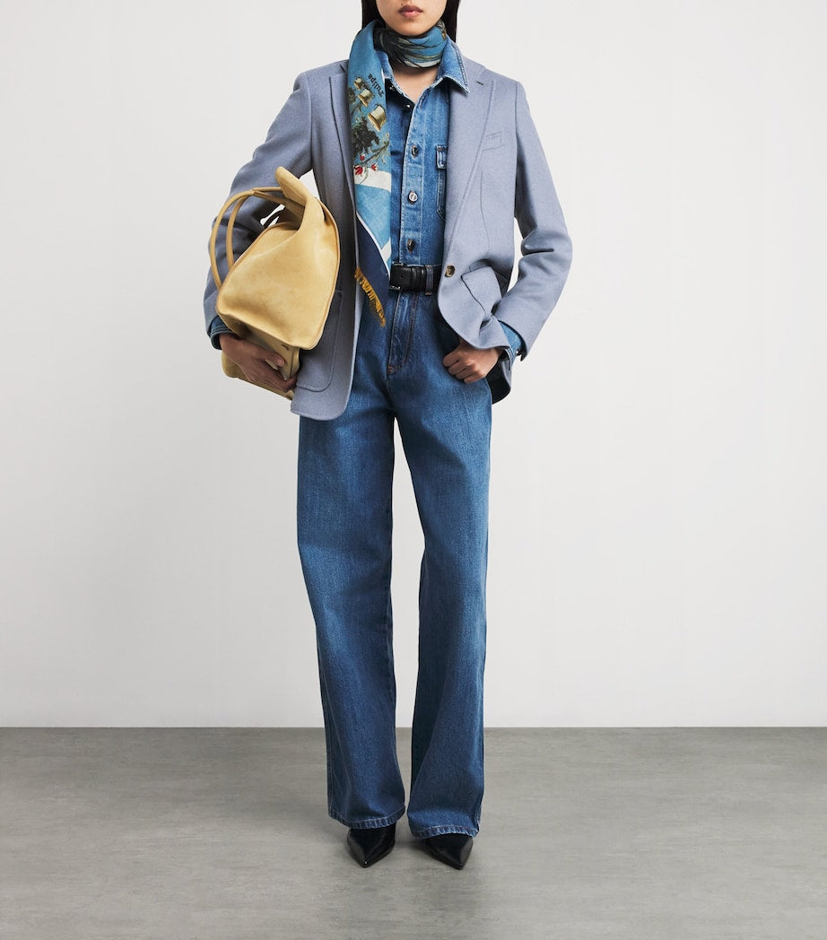 Max Mara Blue Alpaca-Cashmere-Yak Blazer