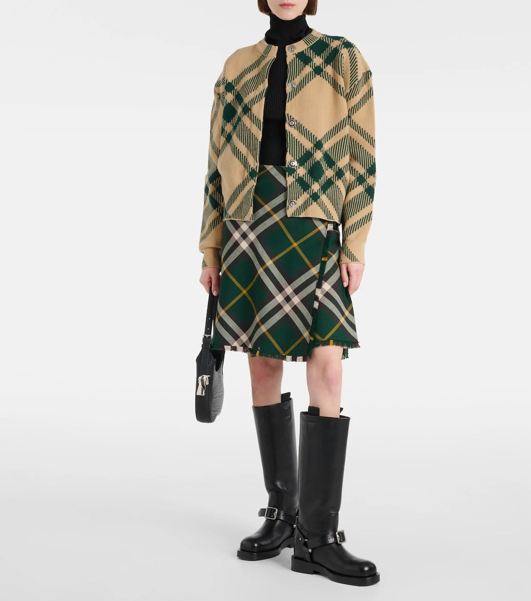 Burberry - كارديغان بربري من مزيج الصوف بنقشة المربعات
