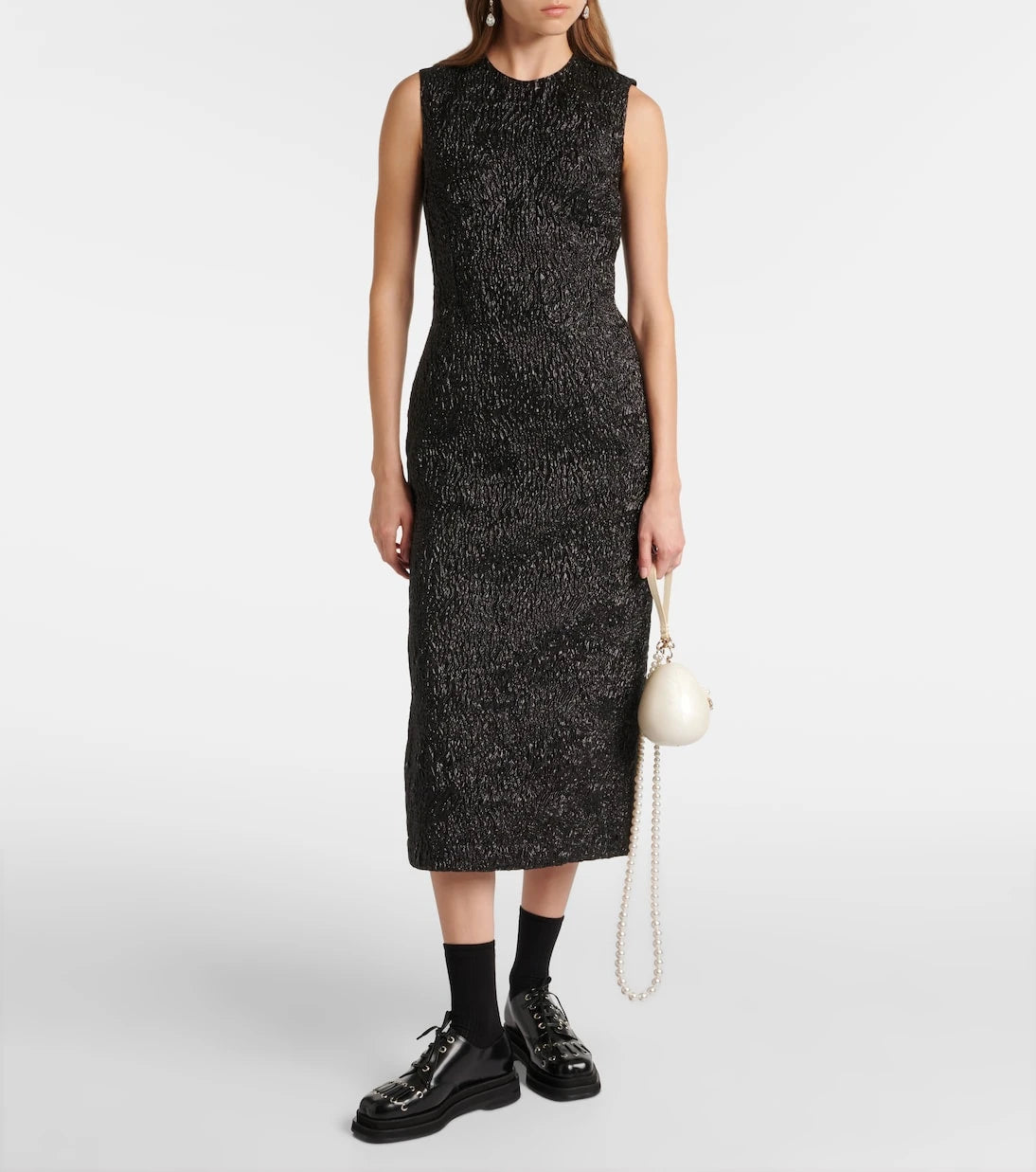 سيمون روشا - حذاء بروغ بنعل سميك جلد وقلب عند الأصابع