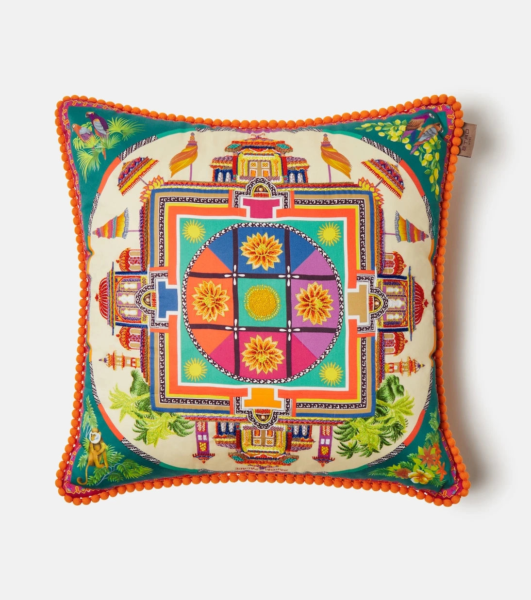 Etro - Embroidered cotton cushion