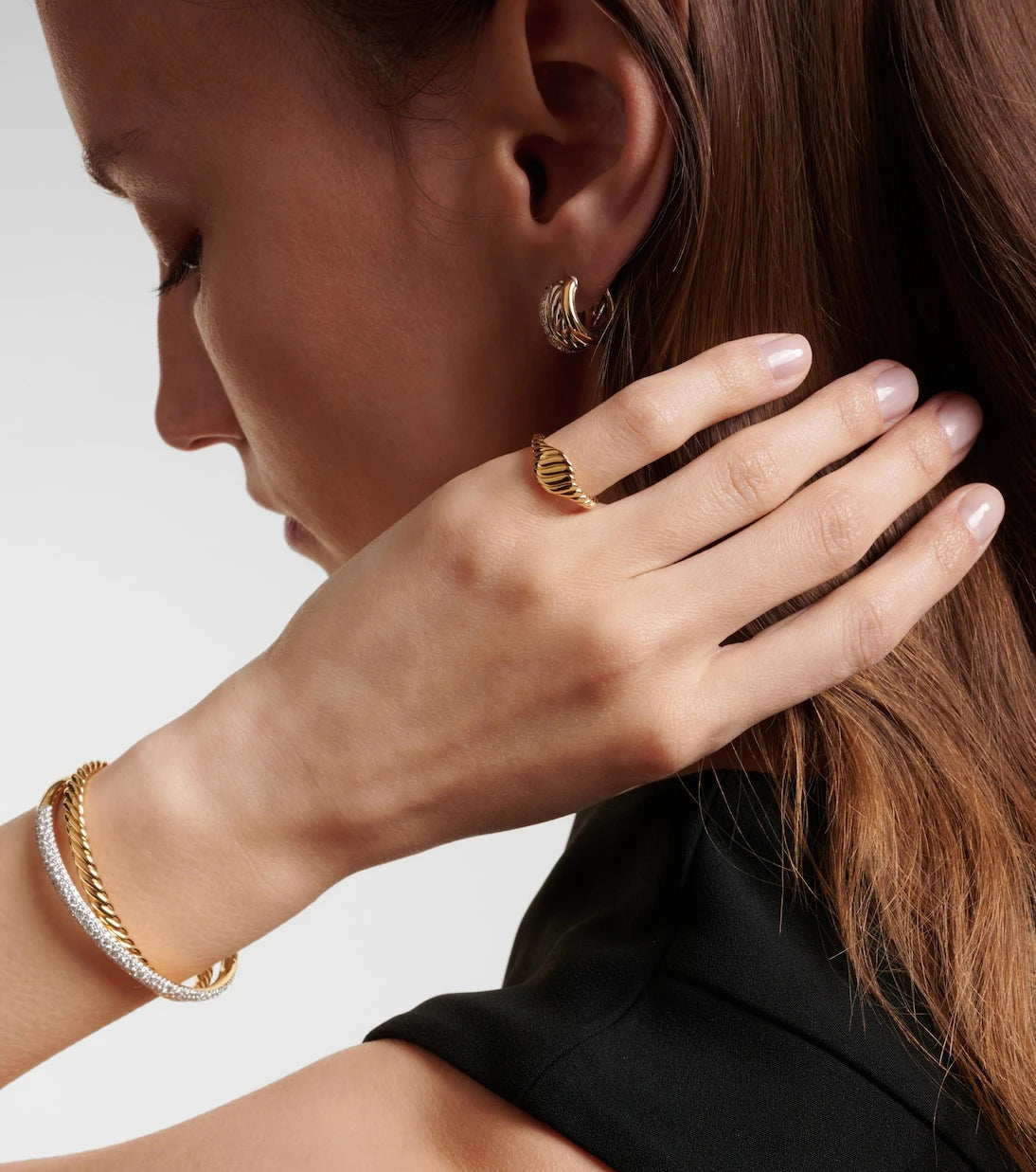 David Yurman - Sculpted Cable 18kt gold pinky ring