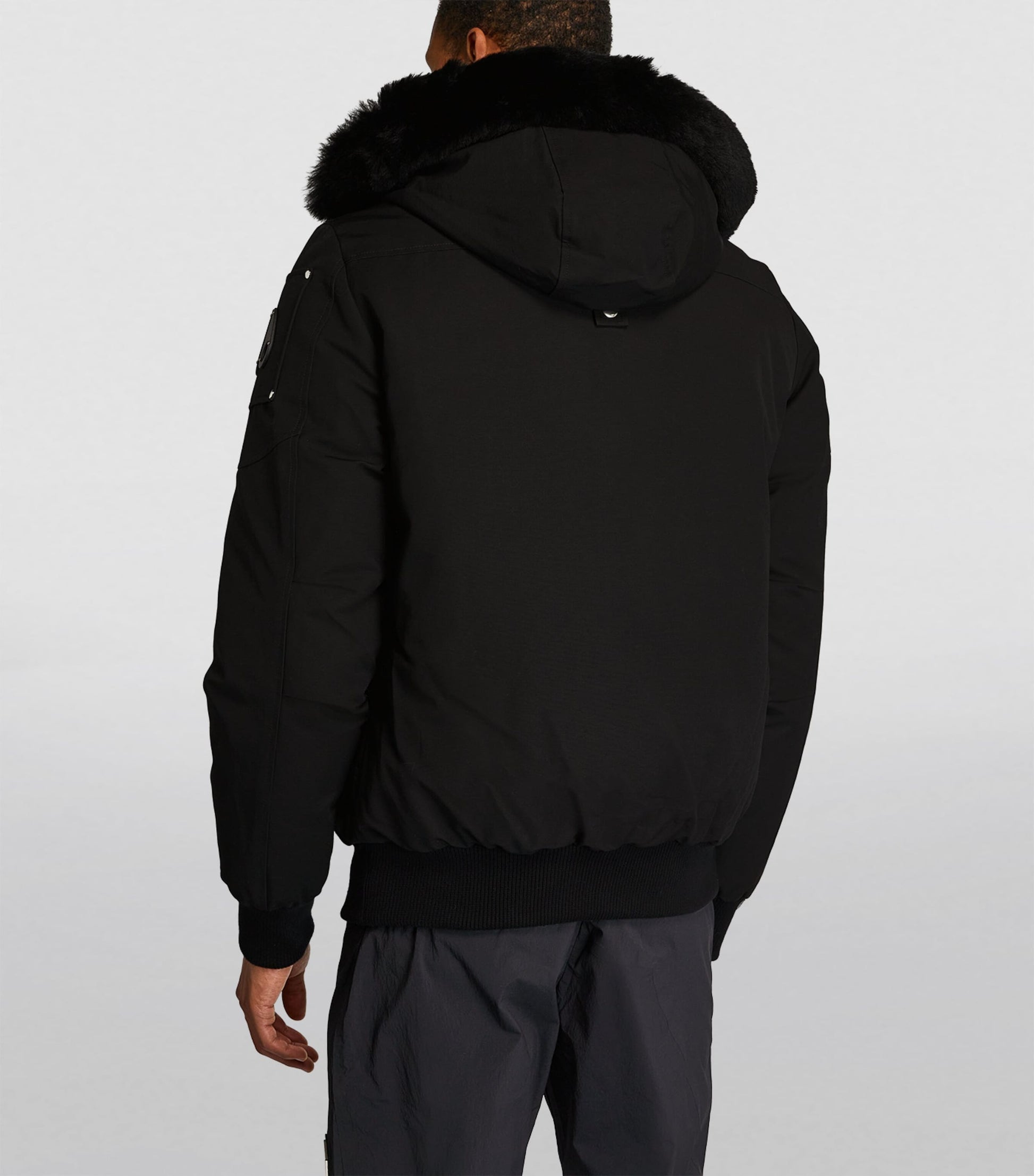Moose Knuckles Black Down-Filled Bomber Jacket