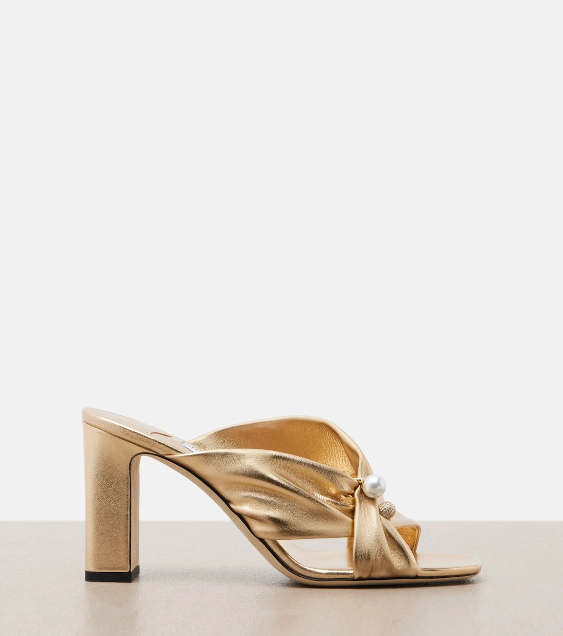 Jimmy Choo - Rafi embellished metallic leather mules