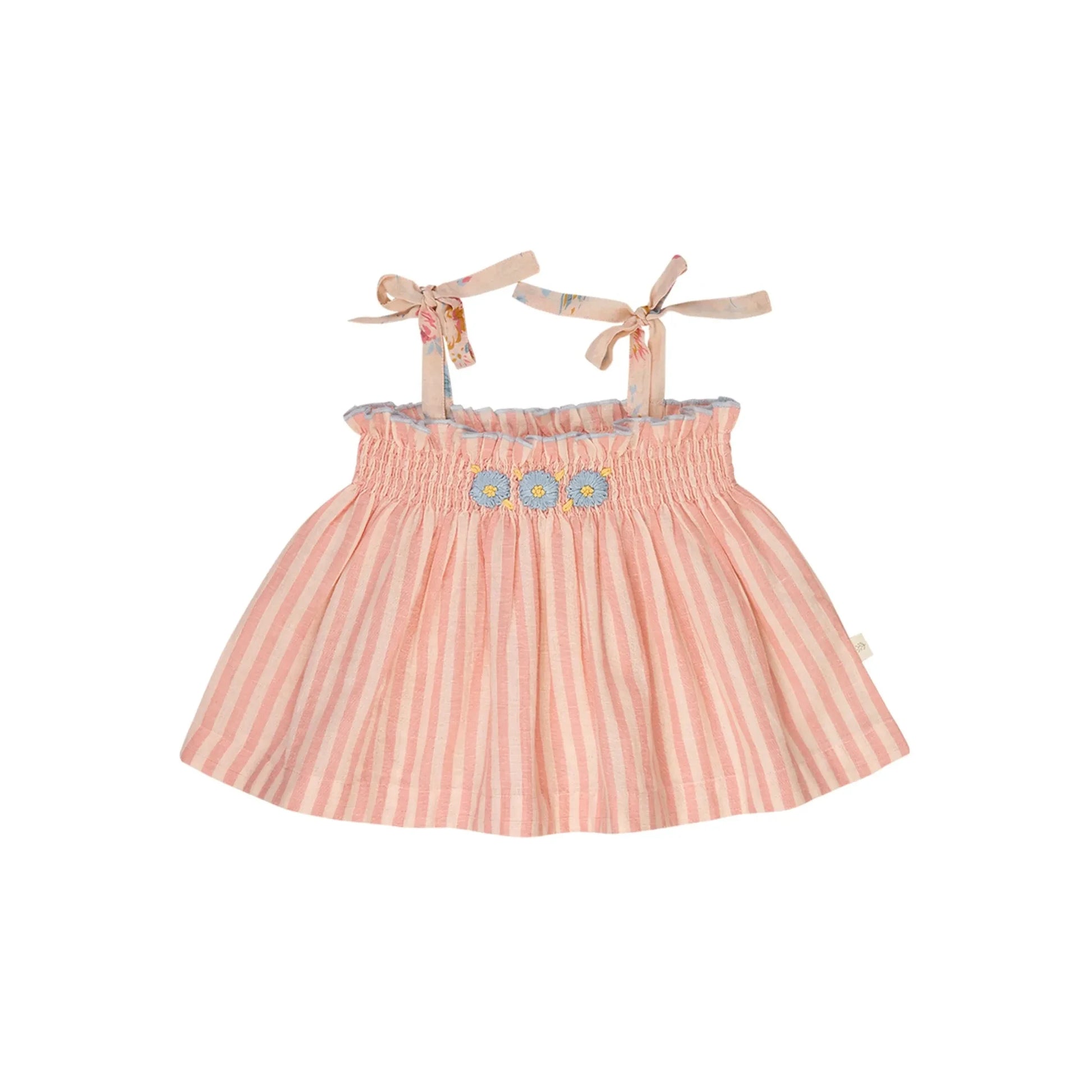Lilinoa - Embroidered Annette Striped Top | Blush