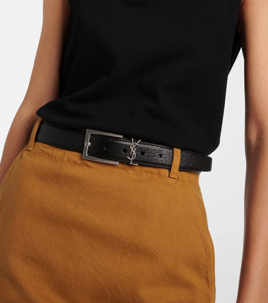 Saint Laurent - Cassandre leather belt