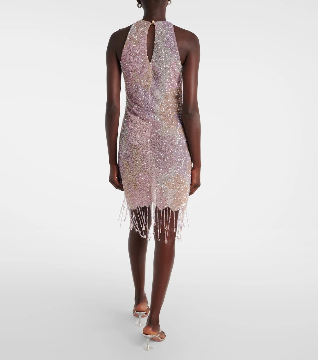 Clio Peppiatt - Fringed sequined minidress