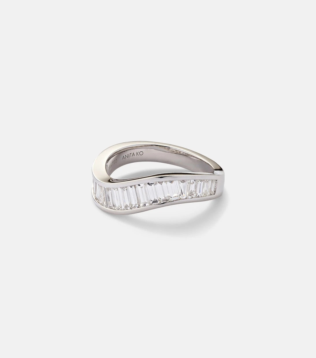 Anita Ko - Wave 18kt white gold ring with diamonds