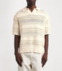 Cotton-Blend Crochet Polo Shirt