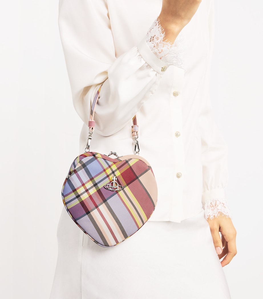 Vivienne Westwood Multi Tartan Belle Heart Clutch Bag