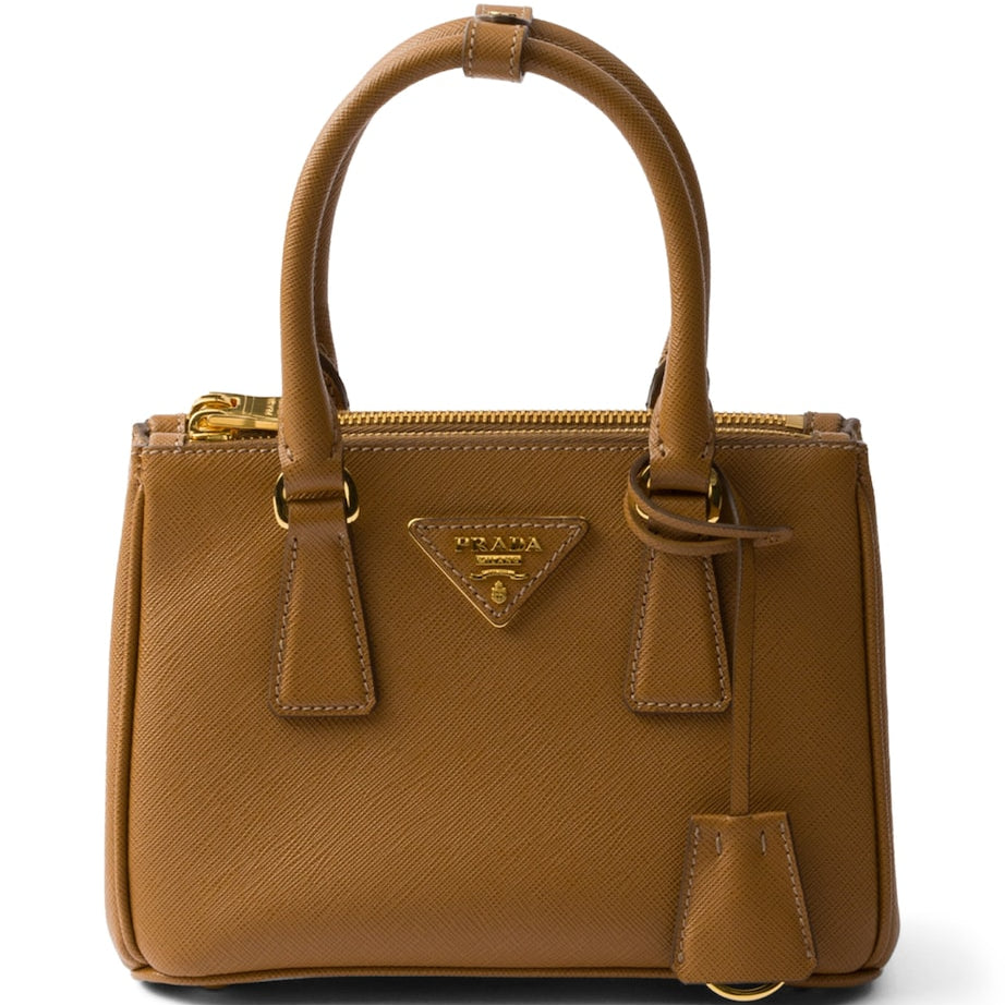 Prada Brown Mini Leather Galleria Top-Handle Bag