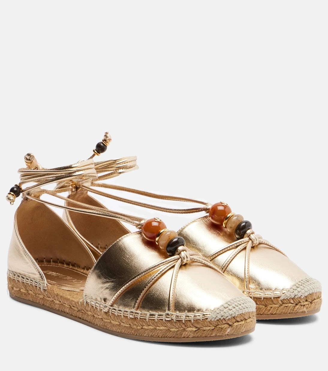 Jimmy Choo - Lemi embellished metallic leather espadrilles