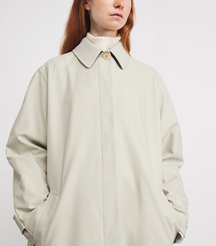 The Row Ivory Pluma Cotton-Cashmere Coat