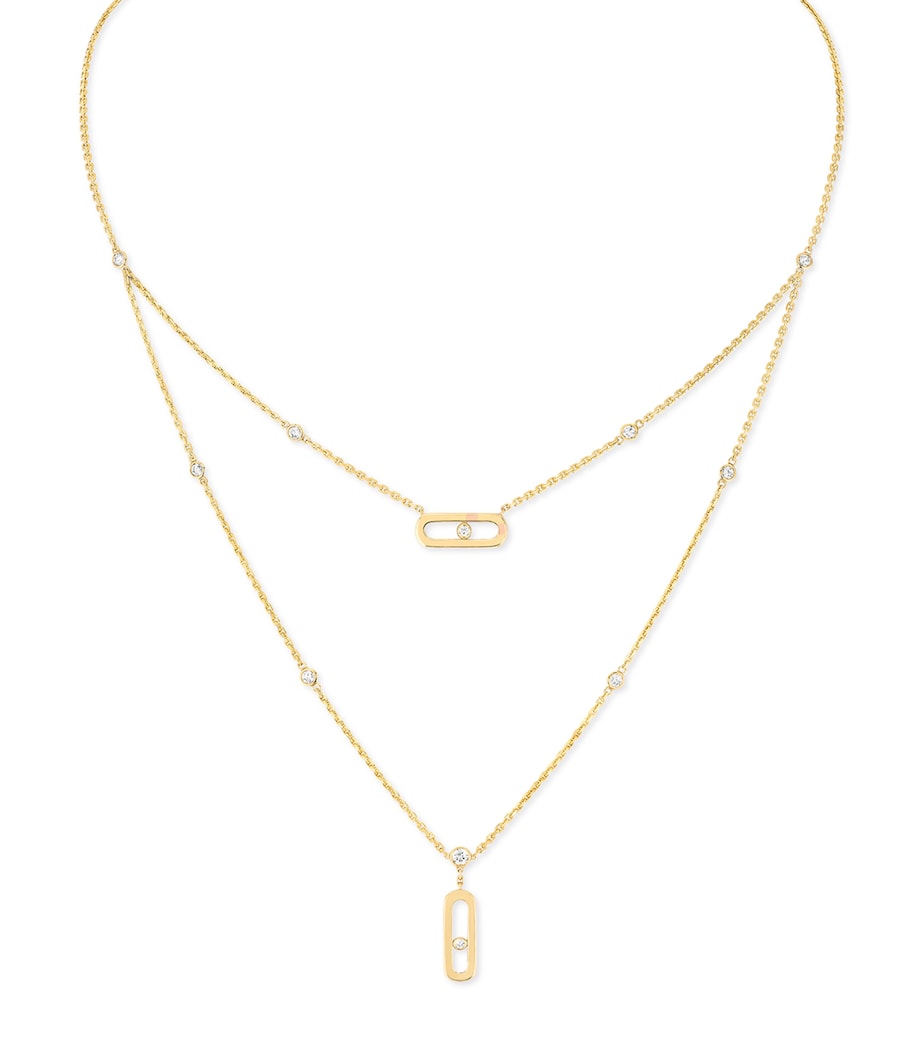 Yellow Gold and Diamond Move Uno Necklace